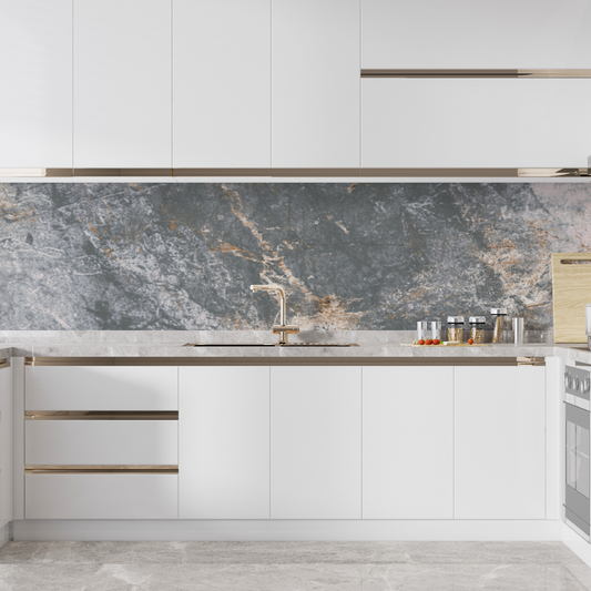 Décore ton mur - crédence cuisine texture béton ciré marbre gris